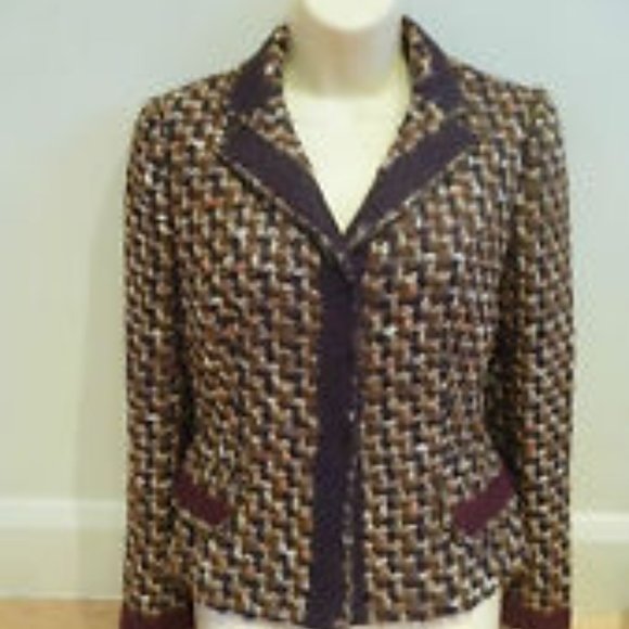 Prada Brown Tweed 3 snap Blazer Size 42 - Picture 9 of 14
